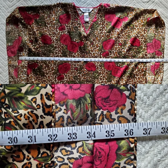 Vintage Cheetah Rose Print Winlar Caftan - Picture 9 of 14